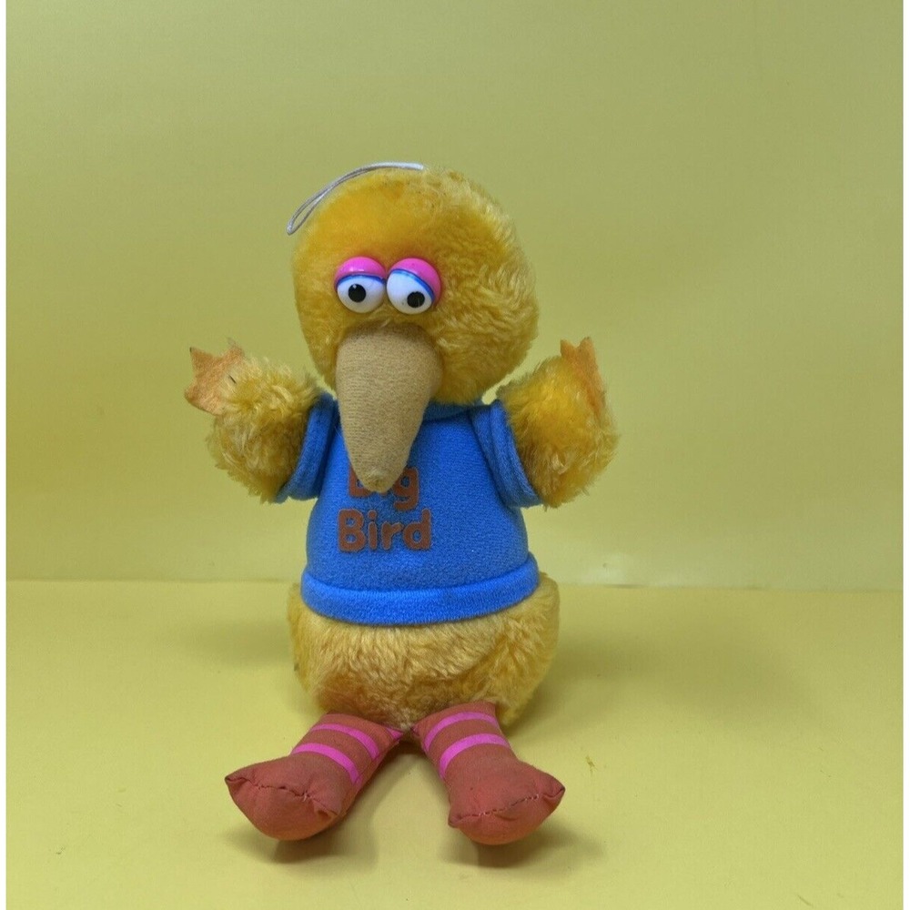 Hasbro Softies Big Bird Plush 7" Vintage Sesame Street Stuffed Animal Toy Hasbro